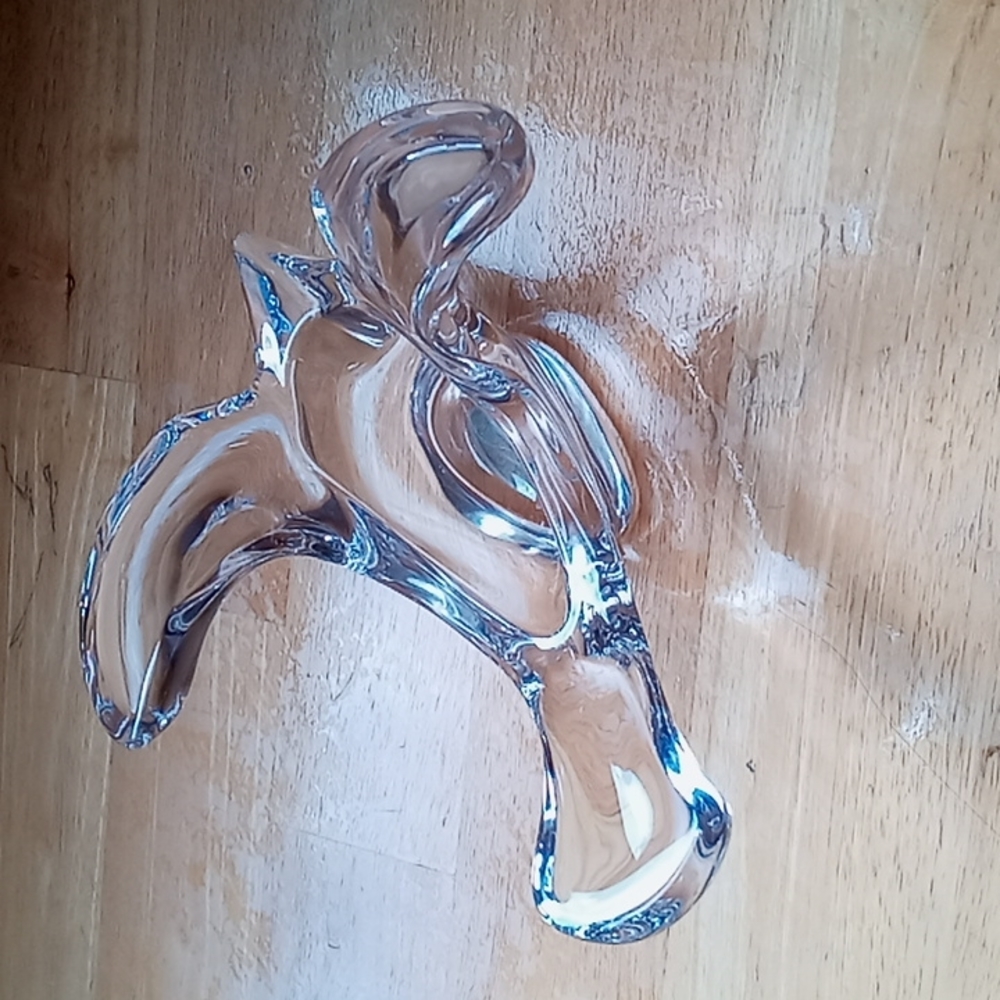 French Crystal Bird in Flight Art Glass